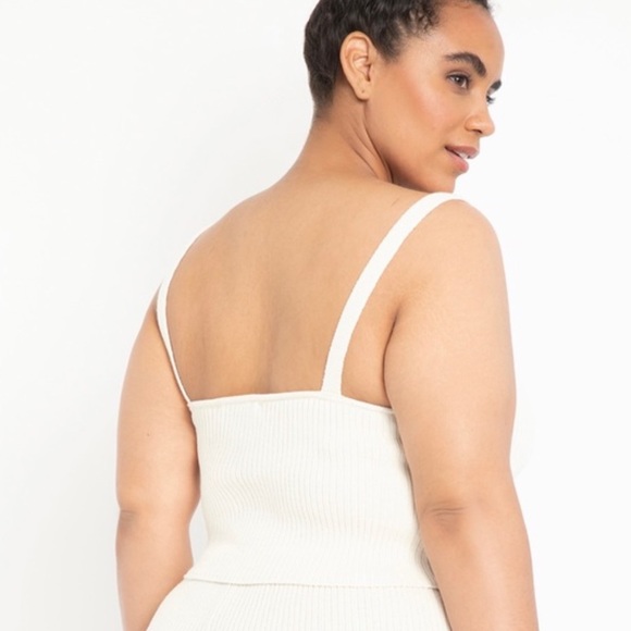 Eloquii (22/24) ivory sweater cropped tank - Picture 2 of 5